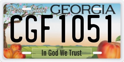 GA license plate CGF1051