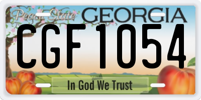 GA license plate CGF1054