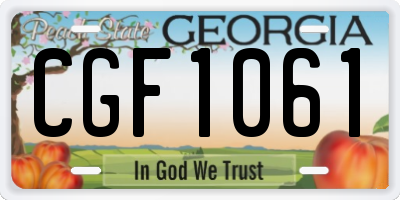 GA license plate CGF1061