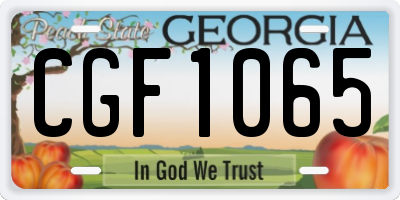 GA license plate CGF1065