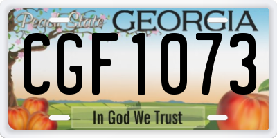 GA license plate CGF1073