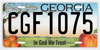 GA license plate CGF1075