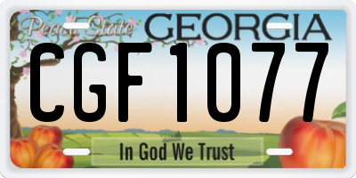 GA license plate CGF1077