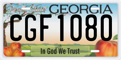 GA license plate CGF1080