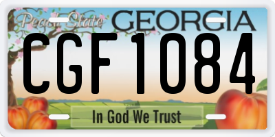 GA license plate CGF1084