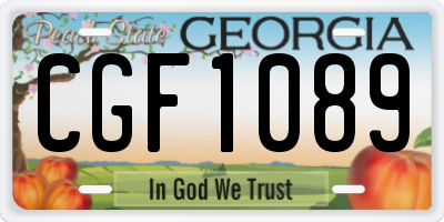 GA license plate CGF1089