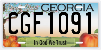 GA license plate CGF1091