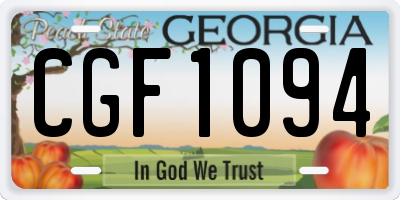 GA license plate CGF1094