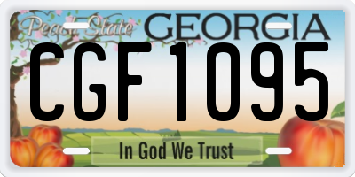 GA license plate CGF1095