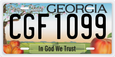 GA license plate CGF1099