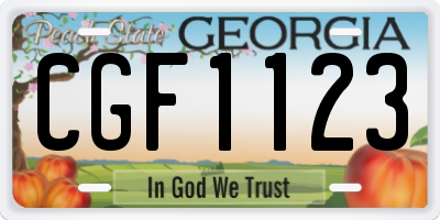 GA license plate CGF1123