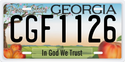 GA license plate CGF1126