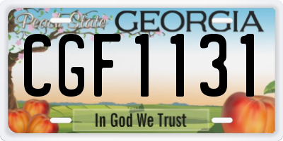 GA license plate CGF1131