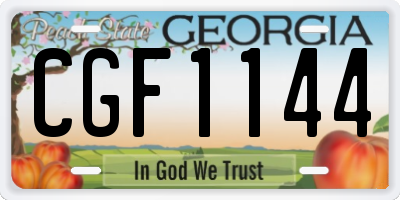 GA license plate CGF1144
