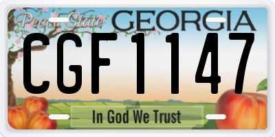 GA license plate CGF1147
