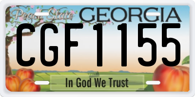 GA license plate CGF1155