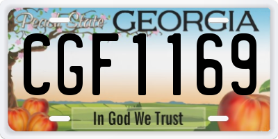 GA license plate CGF1169
