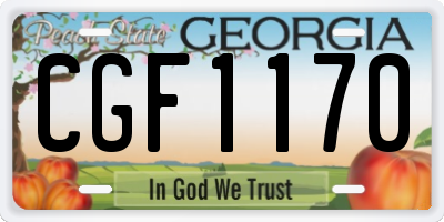 GA license plate CGF1170