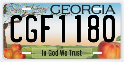 GA license plate CGF1180