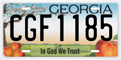 GA license plate CGF1185