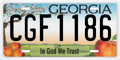 GA license plate CGF1186