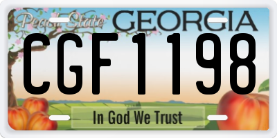 GA license plate CGF1198