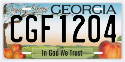 GA license plate CGF1204