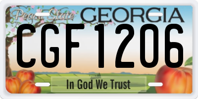 GA license plate CGF1206