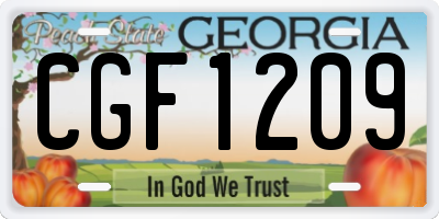 GA license plate CGF1209