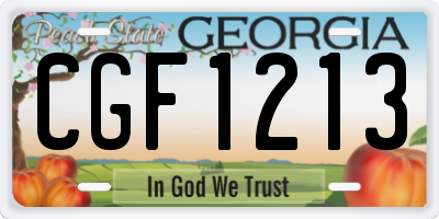 GA license plate CGF1213