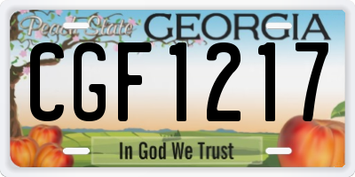 GA license plate CGF1217