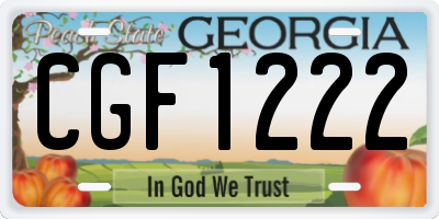 GA license plate CGF1222