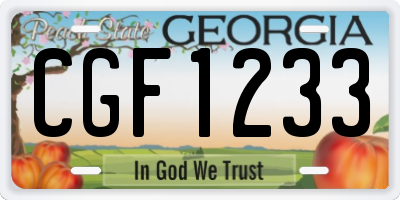 GA license plate CGF1233