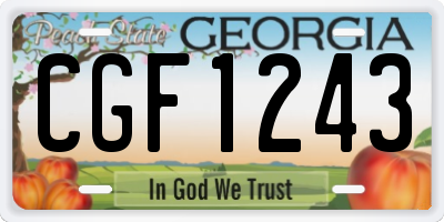 GA license plate CGF1243