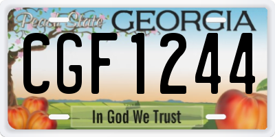 GA license plate CGF1244