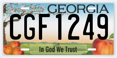 GA license plate CGF1249