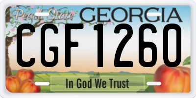 GA license plate CGF1260