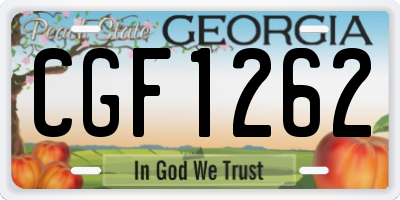 GA license plate CGF1262