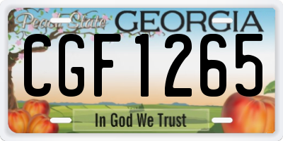 GA license plate CGF1265