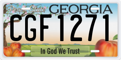 GA license plate CGF1271