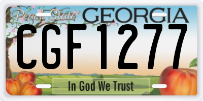 GA license plate CGF1277
