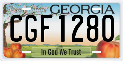 GA license plate CGF1280