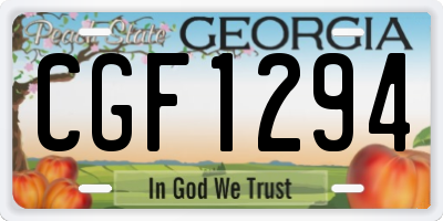 GA license plate CGF1294