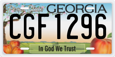 GA license plate CGF1296
