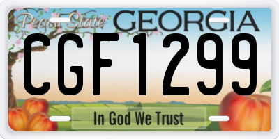 GA license plate CGF1299