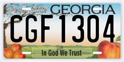 GA license plate CGF1304