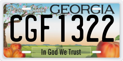 GA license plate CGF1322