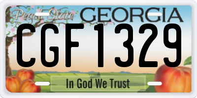 GA license plate CGF1329