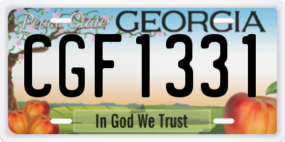 GA license plate CGF1331