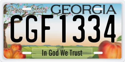 GA license plate CGF1334